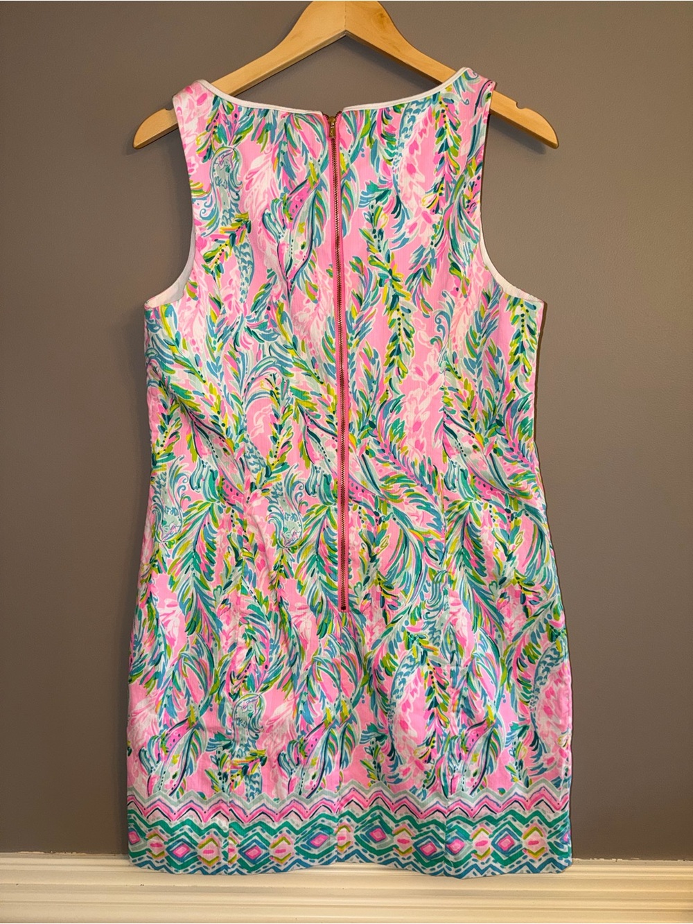 Lilly Pulitzer Mila Shift Dress | Pink & Teal | Size 14 - Picture 7 of 11